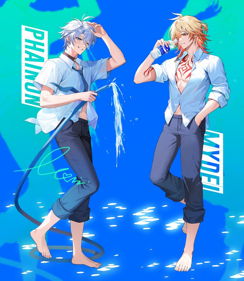 phainon and mydei (honkai and 1 more) drawn by monini