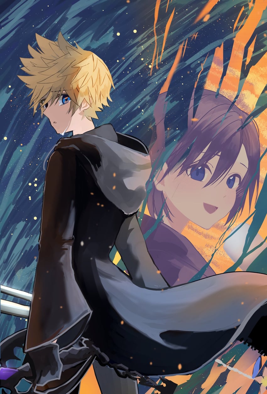 roxas and xion (kingdom hearts and 1 more) drawn by kawame626