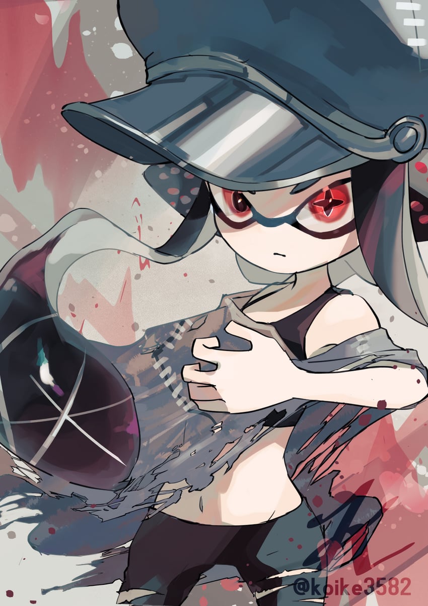 inkling player character, inkling girl, agent 3, and captain 3 (splatoon and 1 more) drawn by koike3582