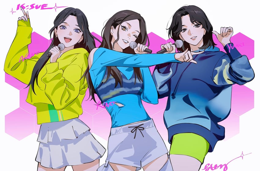 nano, yuuki, and rino (real life and 1 more) drawn by roru_(lol_dessin)