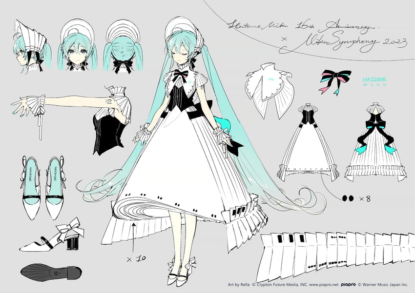 hatsune miku (vocaloid and 1 more) drawn by rella