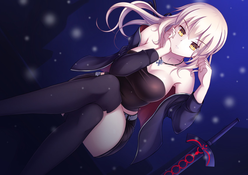 artoria pendragon and saber alter (fate and 1 more) drawn by euforia