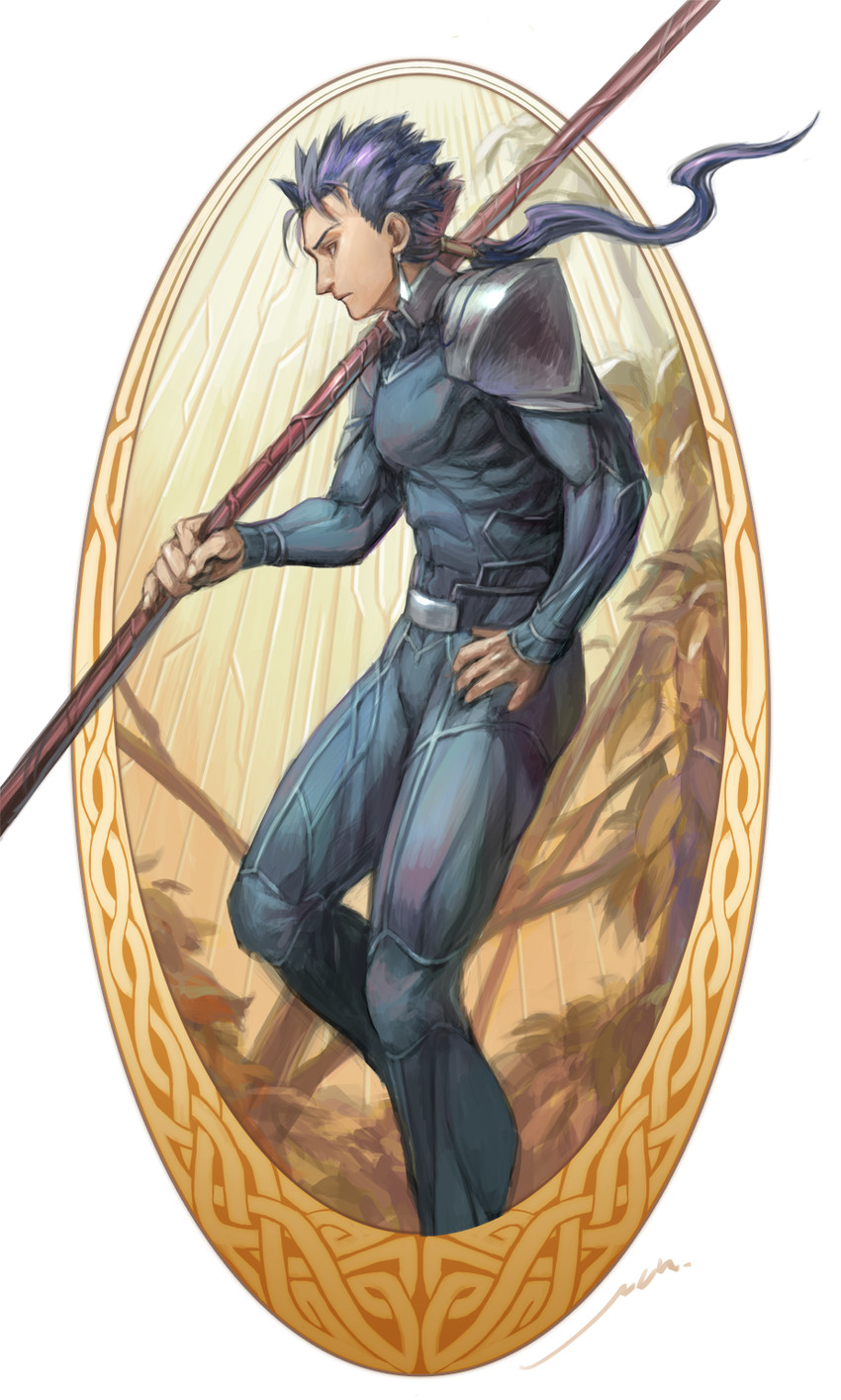 cu chulainn (fate and 1 more) drawn by nunohashi_(shock_wave)