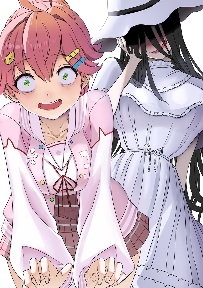 sakura miko and hasshaku-sama (hololive and 1 more) drawn by syunbow