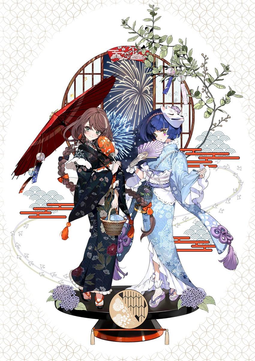 asu and aru (kamitsubaki studio and 1 more) drawn by senizodesu