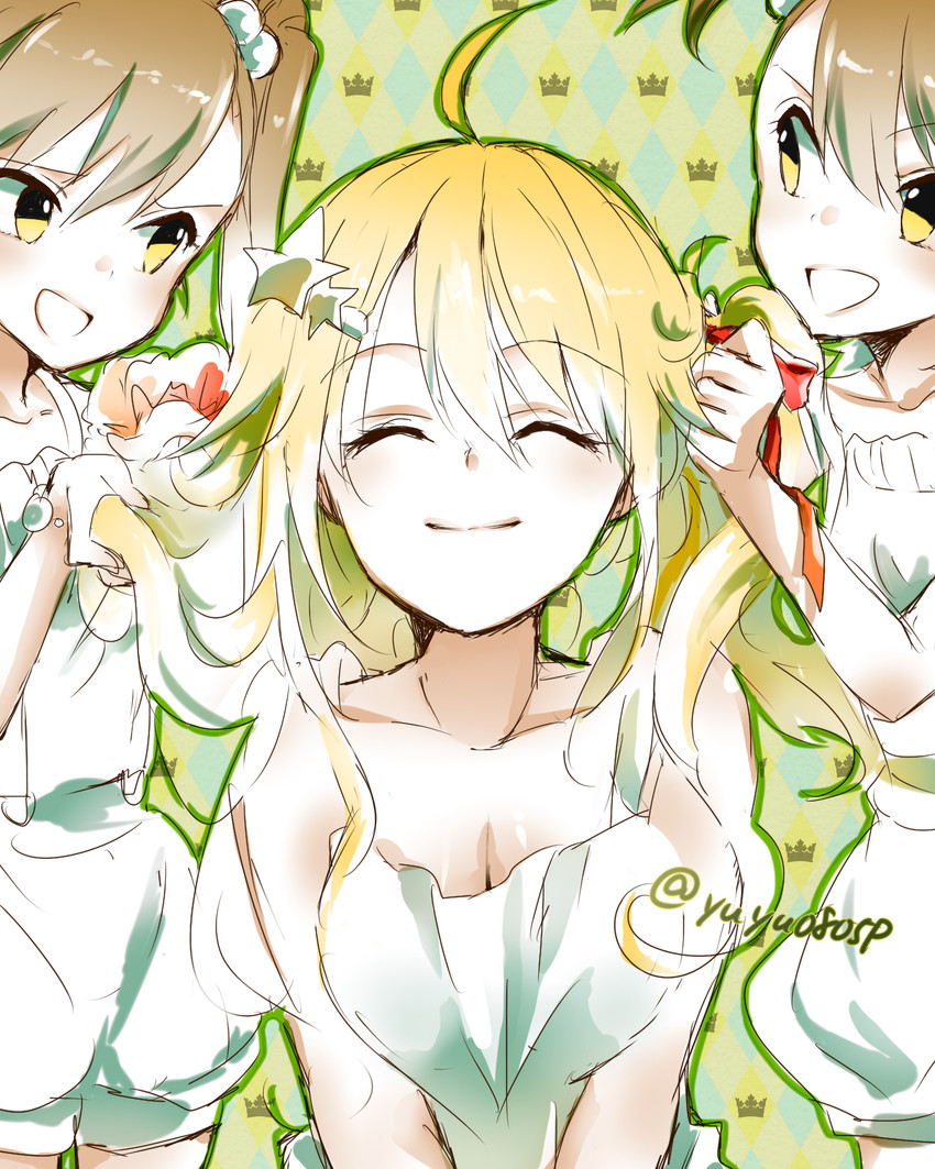 hoshii miki, futami mami, and futami ami (idolmaster) drawn by yuyu_(yuyurhythm)
