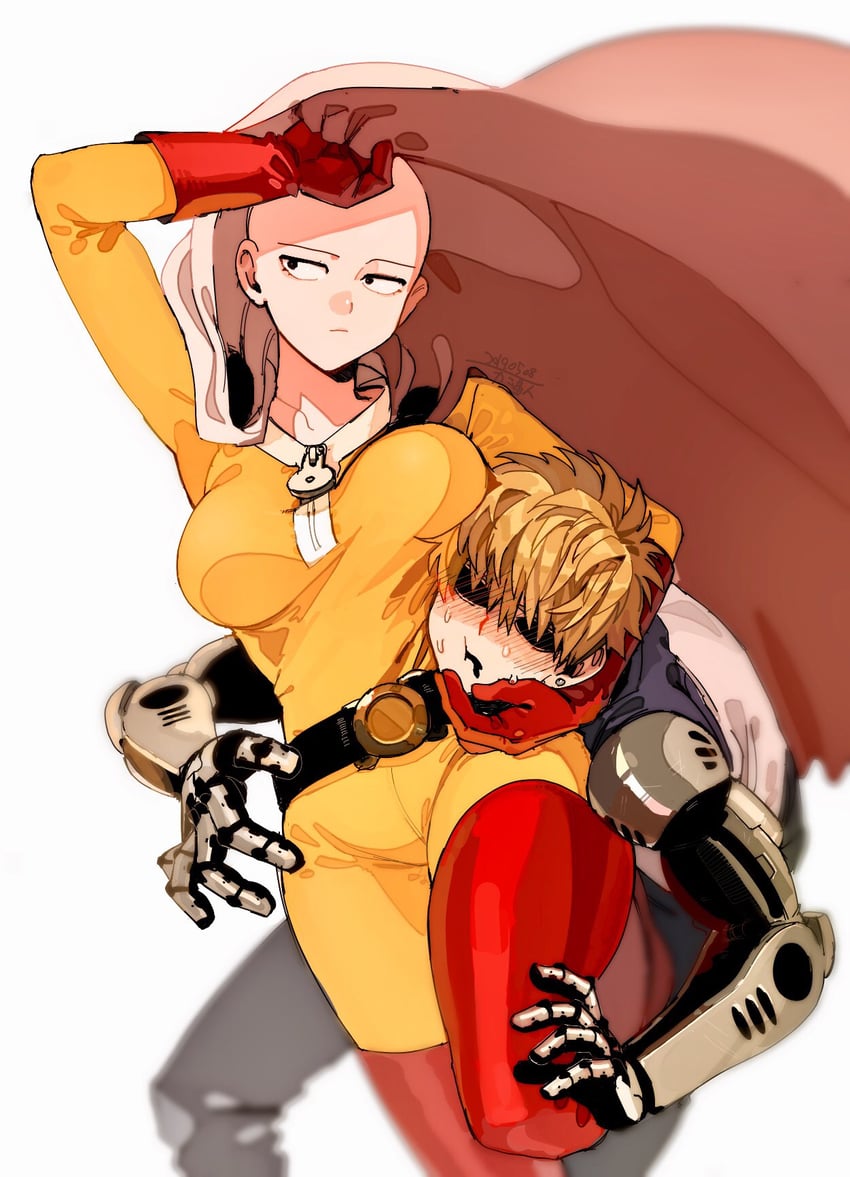 saitama and genos (one-punch man) drawn by kani_seijin
