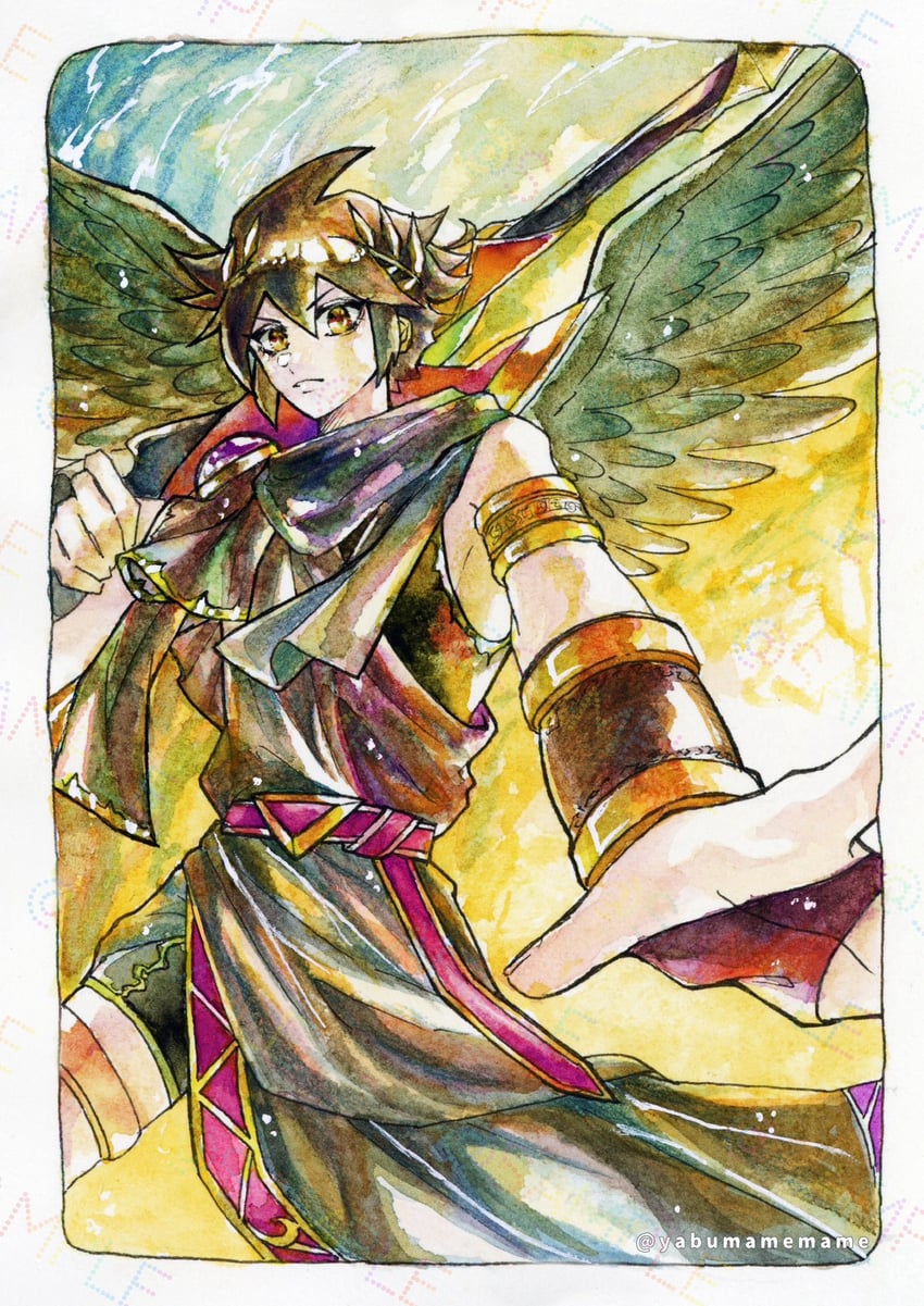 dark pit (kid icarus and 1 more) drawn by yabumamemame