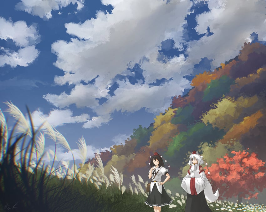 shameimaru aya and inubashiri momiji (touhou and 1 more) drawn by oubachiago