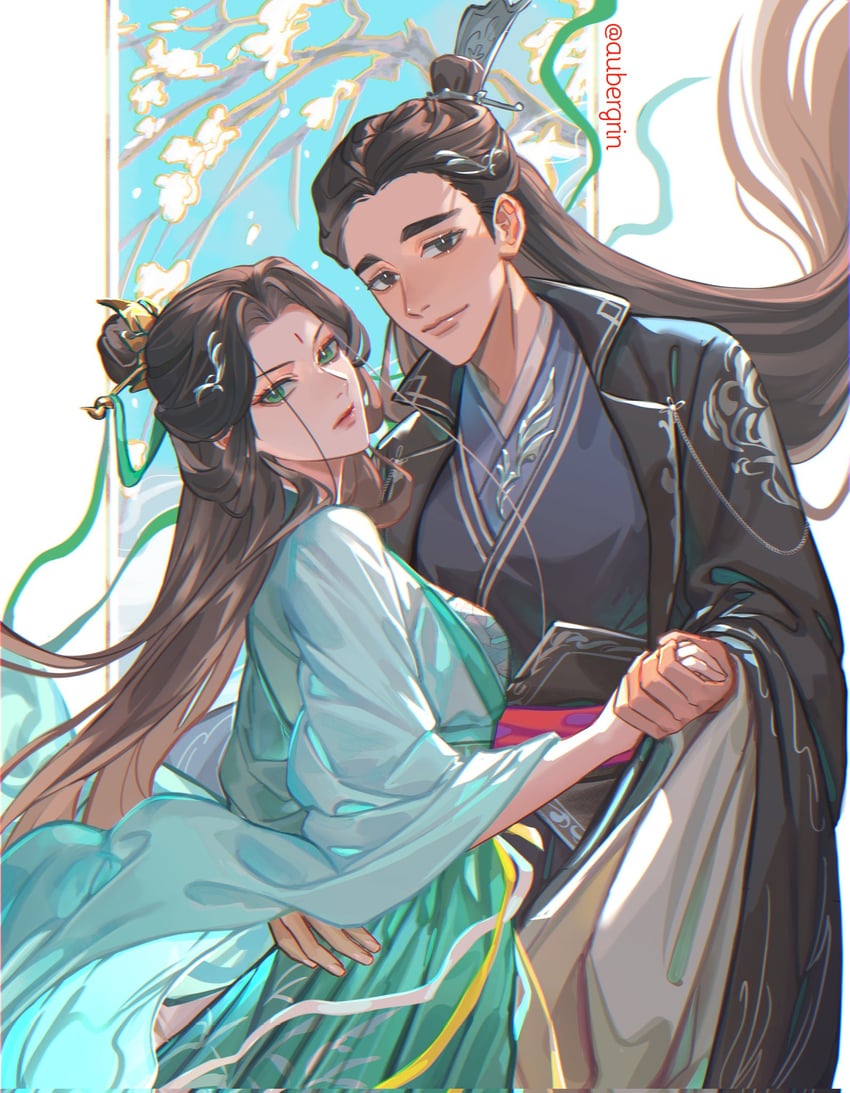 shen jiu and yue qingyuan (renzha fanpai zijiu xitong) drawn by aubergrin