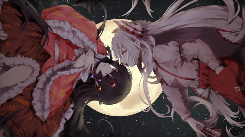 fujiwara no mokou and houraisan kaguya (touhou) drawn by somei_ooo