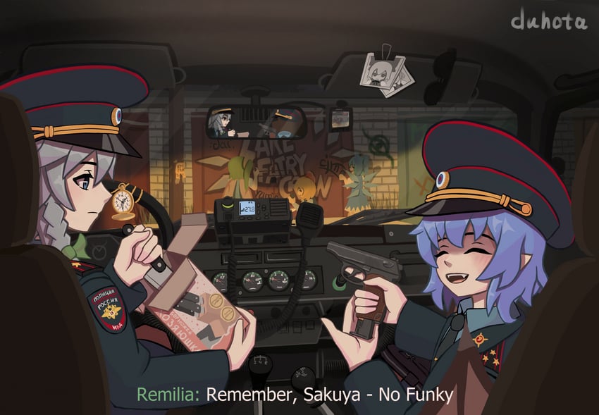 remilia scarlet, izayoi sakuya, cirno, rumia, and daiyousei (touhou and 3 more) drawn by duhota