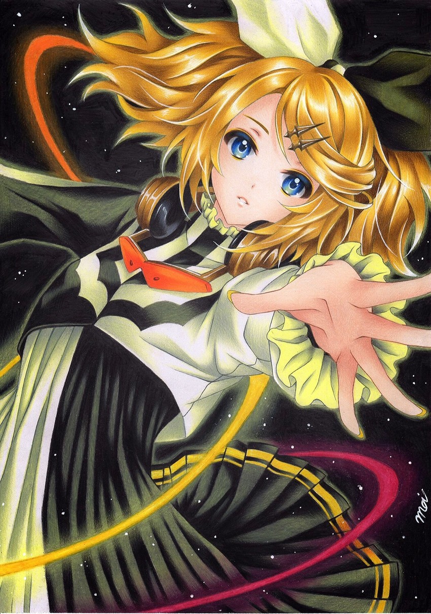 kagamine rin (vocaloid and 3 more) drawn by inuono_mama