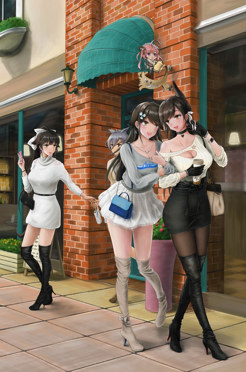 atago, takao, saratoga, choukai, and maya (azur lane) drawn by maidigou
