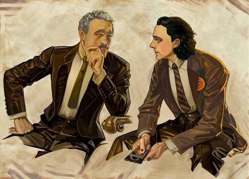 loki and mobius (marvel and 3 more) drawn by sir-raina-art