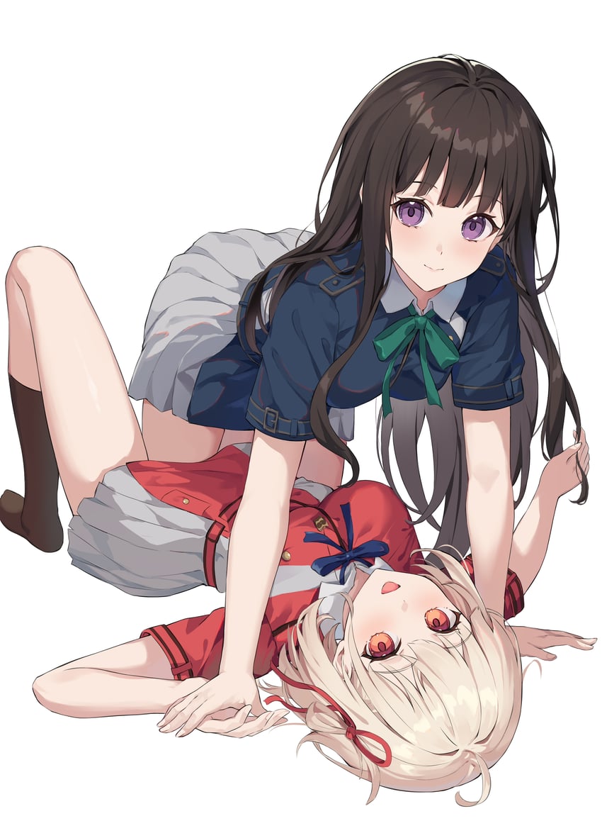 nishikigi chisato and inoue takina (lycoris recoil) drawn by hokori_sakuni