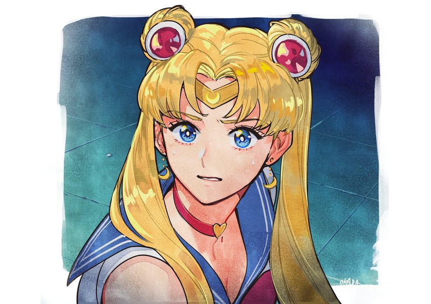 tsukino usagi and sailor moon (bishoujo senshi sailor moon and 1 more) drawn by okada_(hoooojicha)