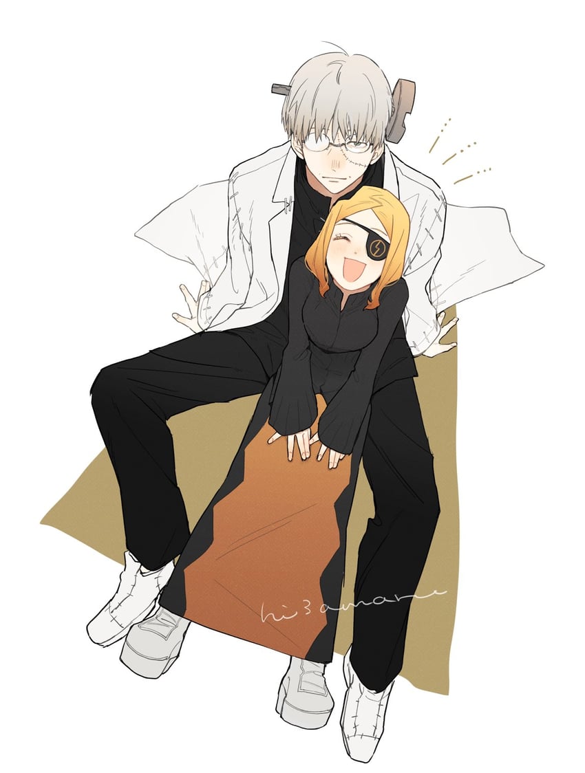 franken stein and marie mjolnir (soul eater) drawn by hissiu