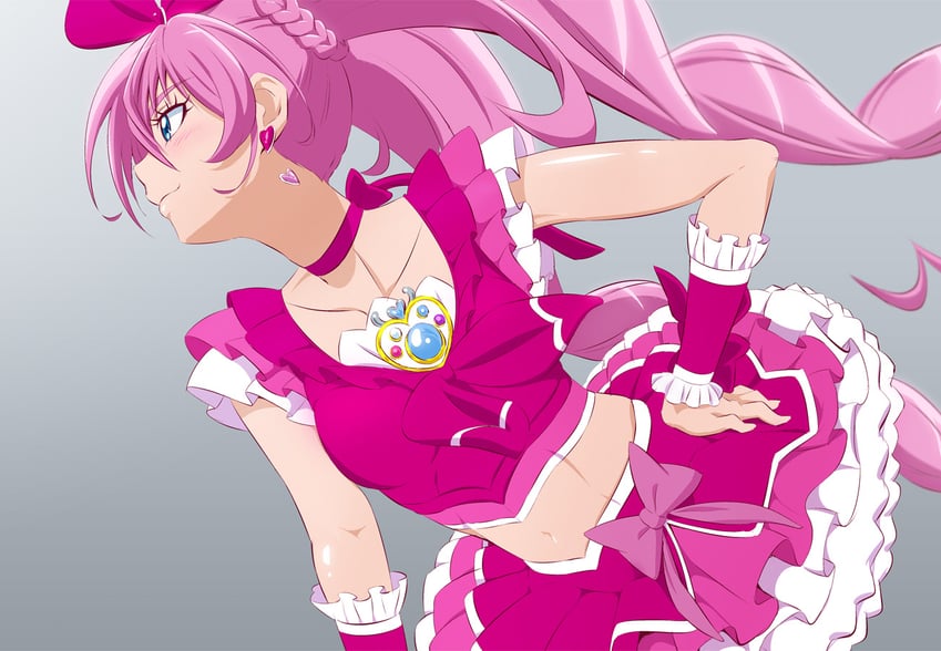 houjou hibiki and cure melody (precure and 1 more) drawn by fuchi_(nightmare)