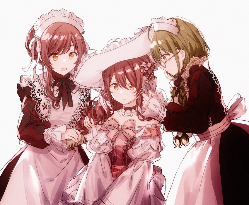 osaki amana, kuwayama chiyuki, and osaki tenka (idolmaster and 1 more) drawn by migolu