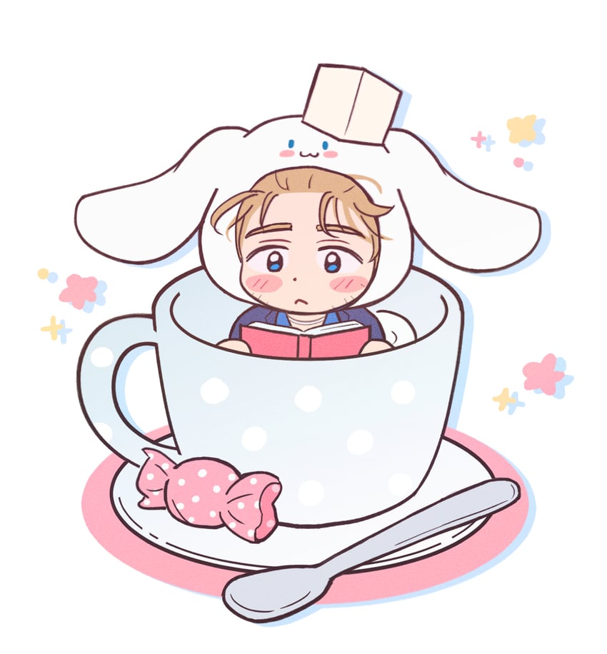 cinnamoroll and felix richter (sanrio and 2 more) drawn by wasted_m9
