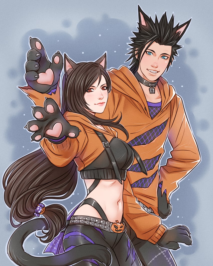 tifa lockhart and zack fair (final fantasy and 2 more) drawn by crylin6