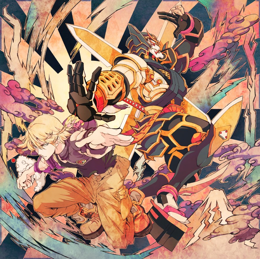 ivan karelin and origami cyclone (tiger & bunny) drawn by ichizen_(o_tori)