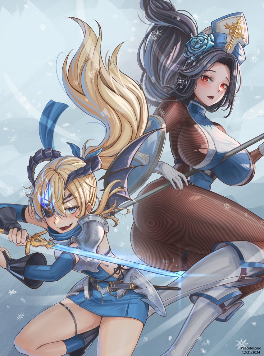 maiden and guillotine (goddess of victory: nikke) drawn by peaceterzero