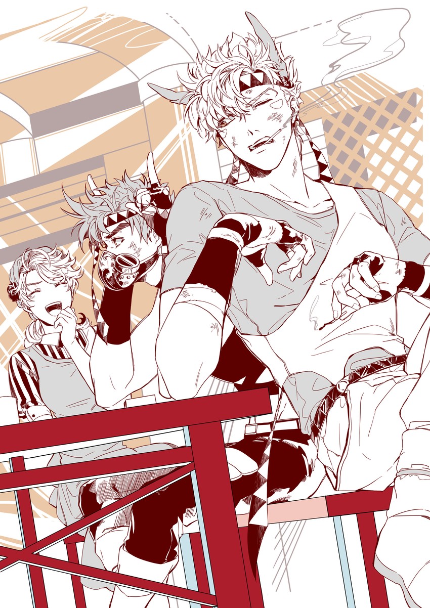 joseph joestar, caesar anthonio zeppeli, and suzi q (jojo no kimyou na bouken and 1 more) drawn by nigelungdayo