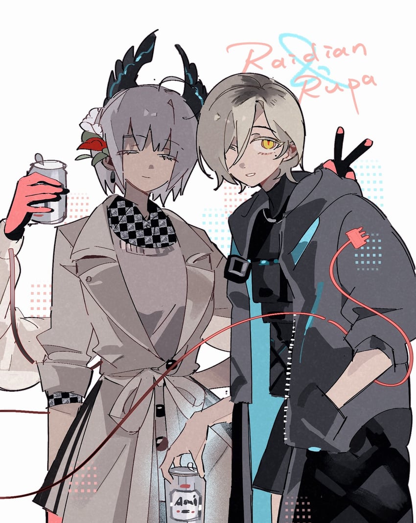 rupa and raidian (arknights and 1 more) drawn by hl_(iamawhitehippo)