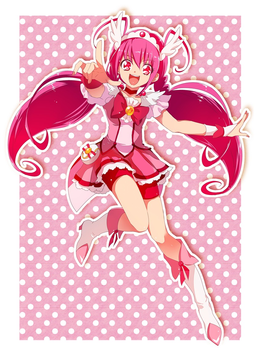 hoshizora miyuki and cure happy (precure and 1 more) drawn by chiyo_(rotsurechiriha)