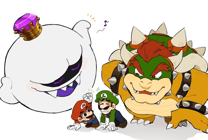 mario, luigi, bowser, and king boo (mario and 1 more) drawn by mimimi_(mimimim9999)