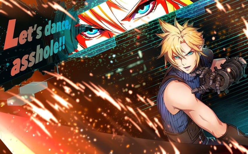 cloud strife (final fantasy and 2 more) drawn by halu-ca