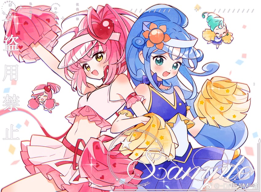 hinamori amu, rein, amulet heart, ran, and kyukyu (shugo chara! and 2 more) drawn by dream_han