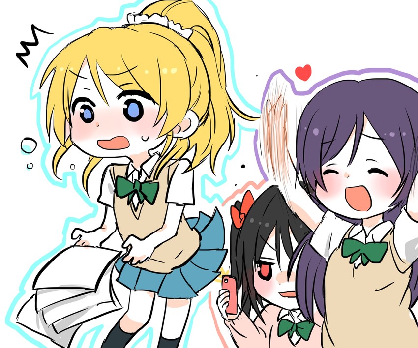 tojo nozomi, yazawa nico, and ayase eli (love live! and 1 more) drawn by sorimachi-doufu
