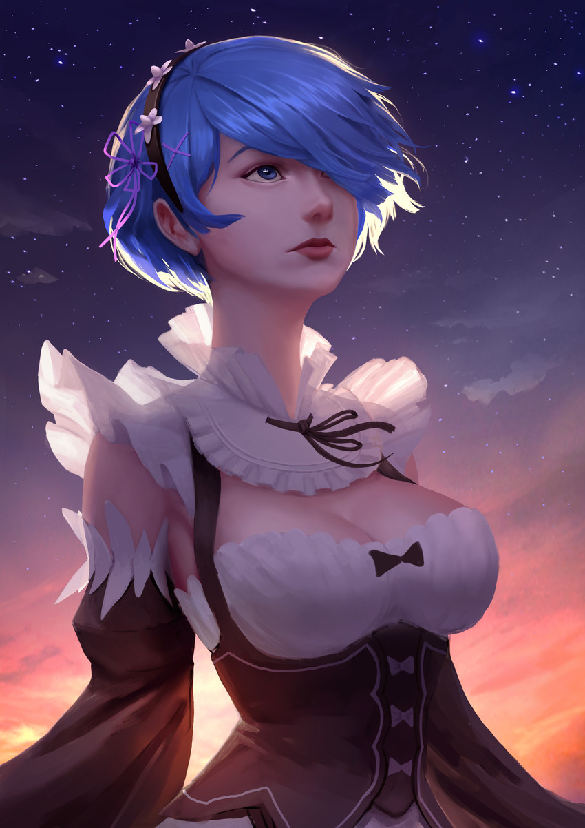 rem (re:zero kara hajimeru isekai seikatsu) drawn by zhong_lin