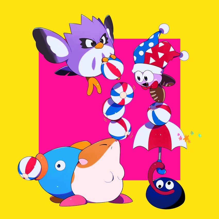 marx, gooey, kine, rick, and coo (kirby and 1 more) drawn by kanianoreki