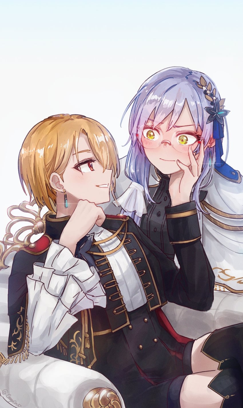 kayamori ruka and izumi yuki (heaven burns red) drawn by crazycat47