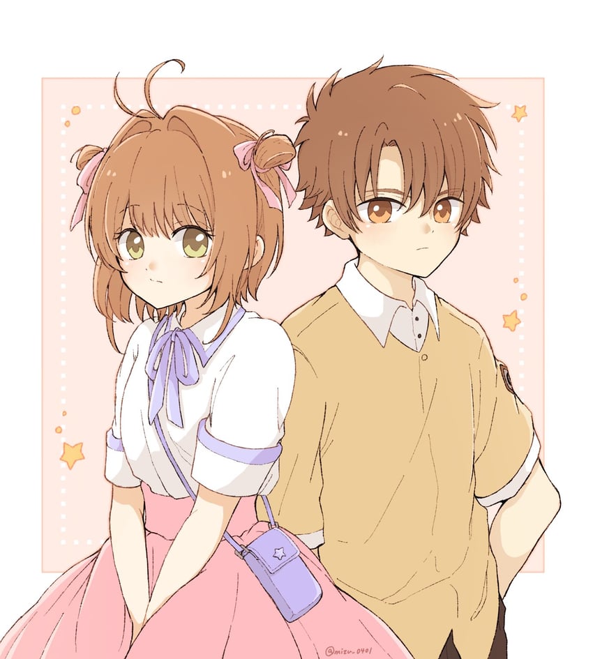 kinomoto sakura and li syaoran (cardcaptor sakura) drawn by mizu_0401