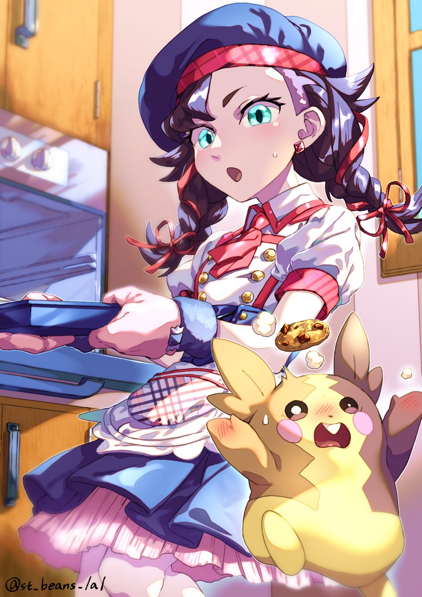 marnie and morpeko (pokemon and 1 more) drawn by komame_(st_beans)