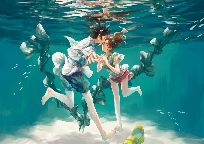 ogino chihiro and haku (studio ghibli and 1 more) drawn by w_w_w_wloveless