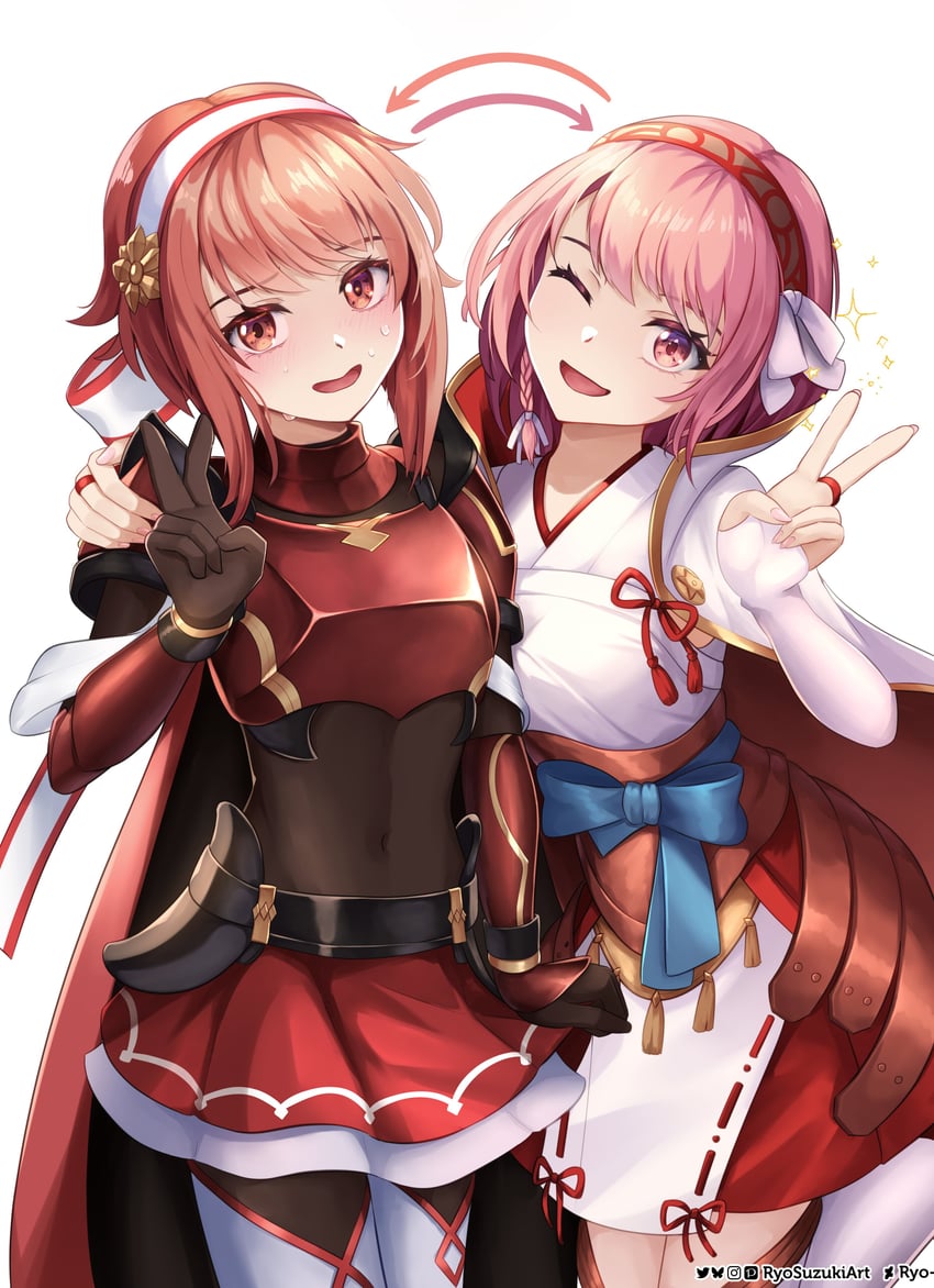 sakura and lapis (fire emblem and 2 more) drawn by ryo-suzuki