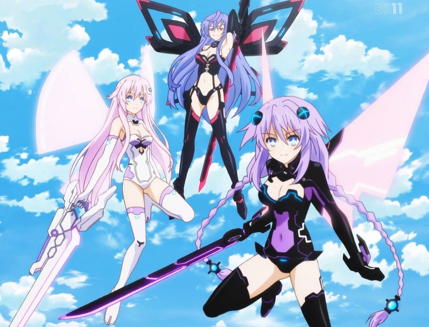 neptune, purple heart, nepgear, iris heart, purple sister, and 1 more (neptune)