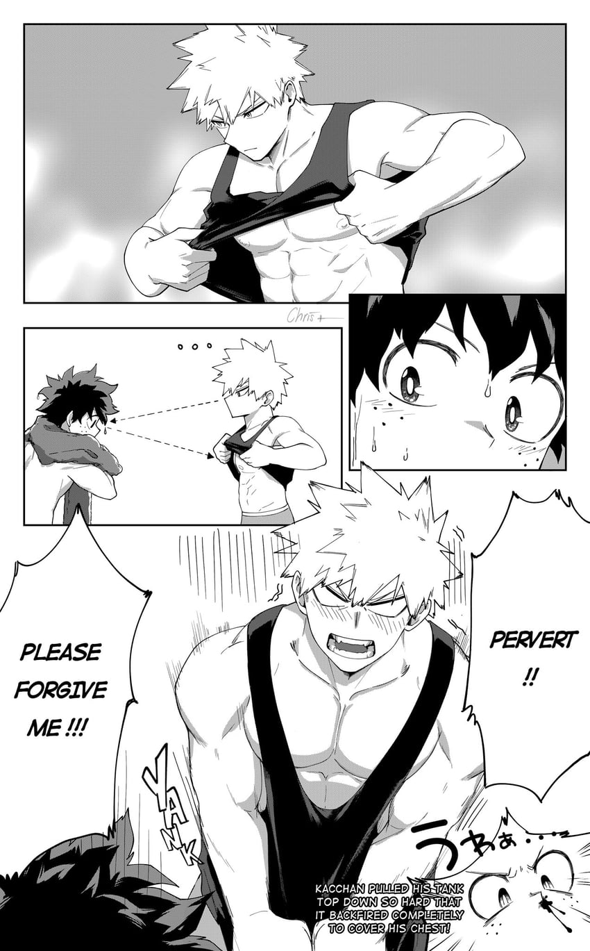 midoriya izuku and bakugou katsuki (boku no hero academia) drawn by chrispplus