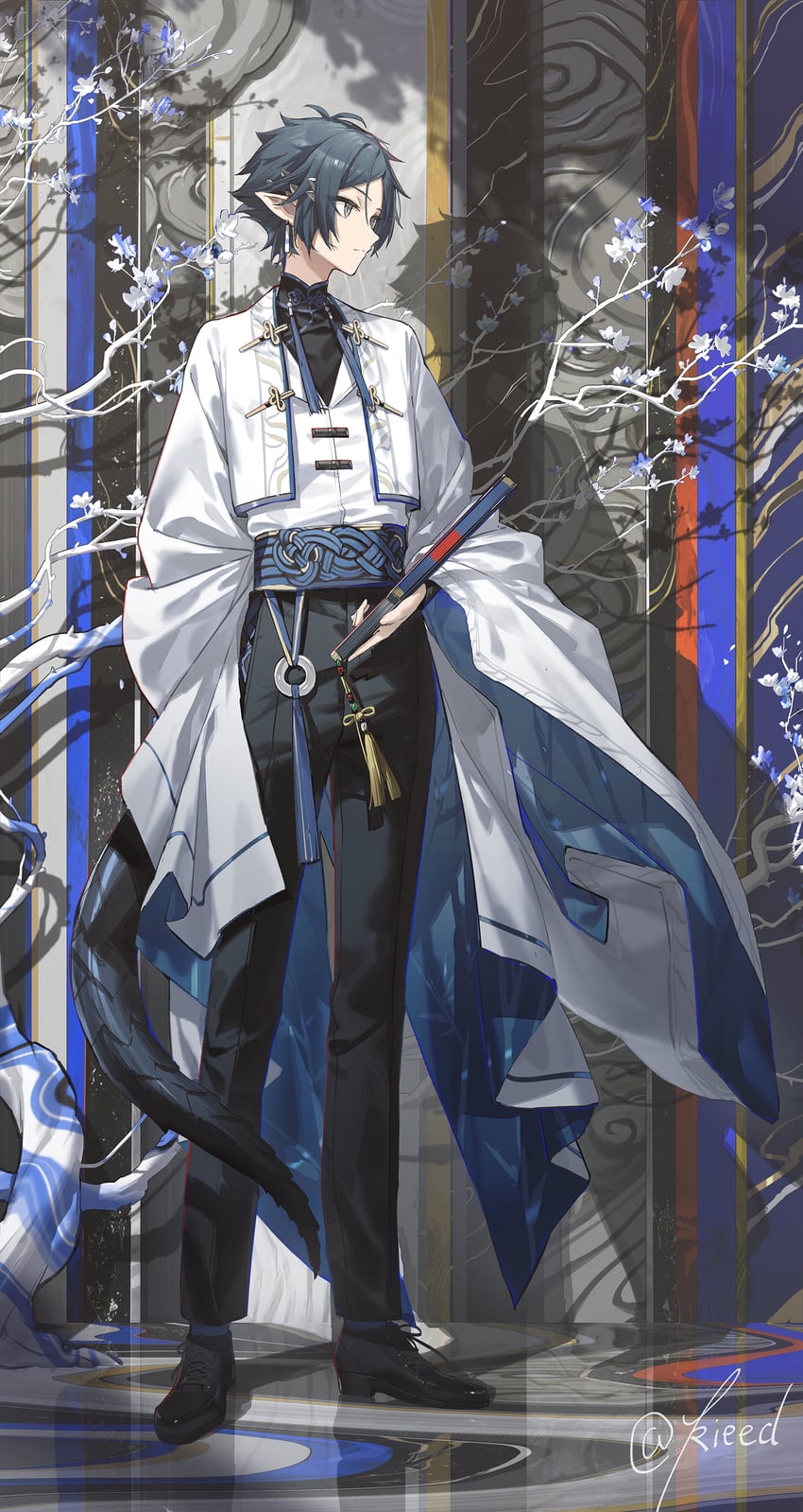 zuo le (arknights and 1 more) drawn by kieed