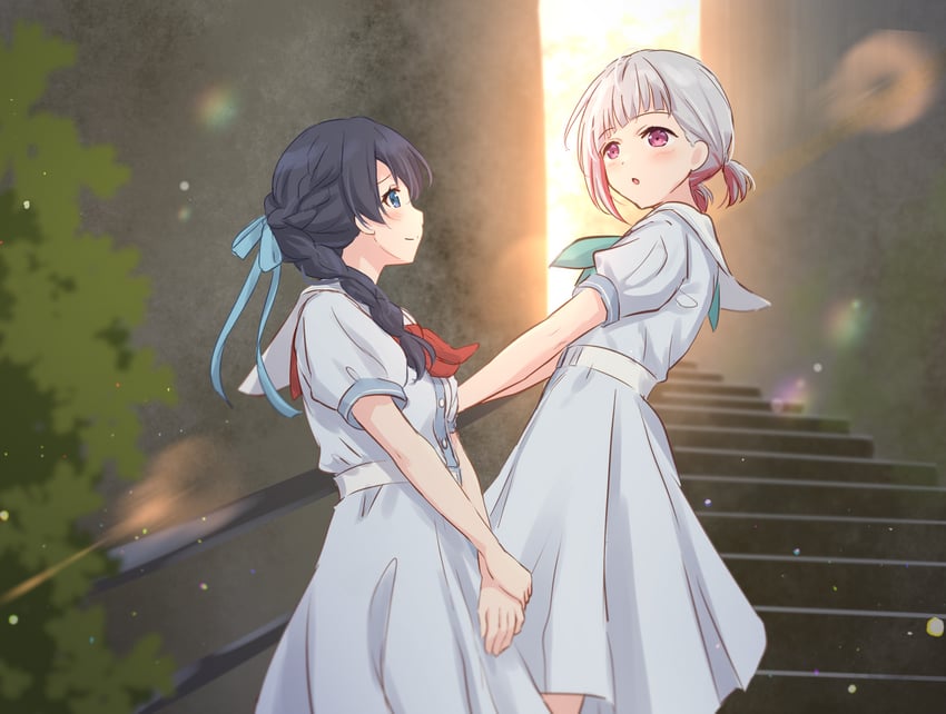 murano sayaka and yugiri tsuzuri (love live! and 2 more) drawn by hanazora_satsuki