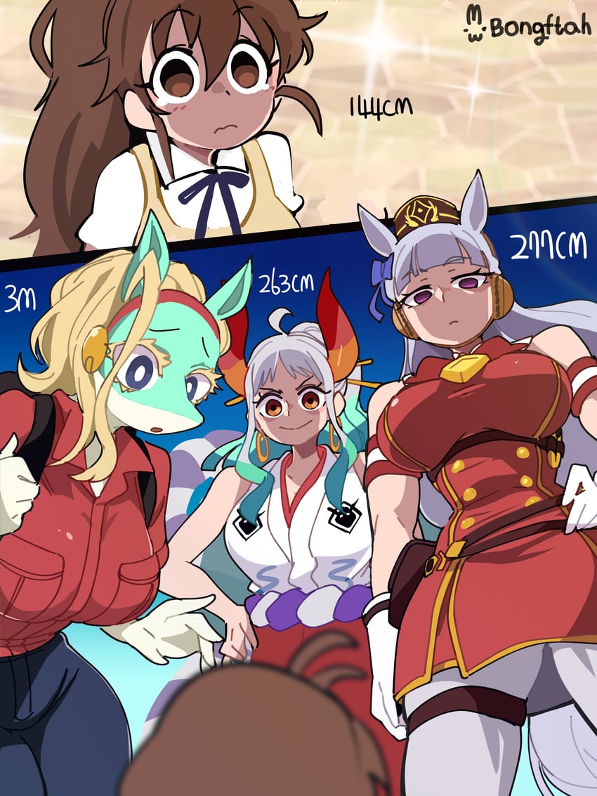 gold ship, yamato, taneshima popura, and ippan josei (umamusume and 3 more) drawn by bongfill