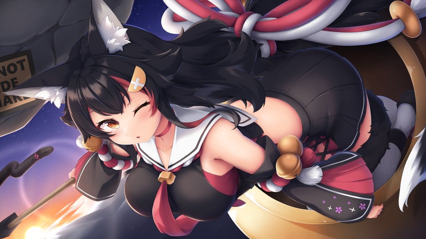 ookami mio (hololive and 1 more) drawn by tousaki_(tousakiworks)