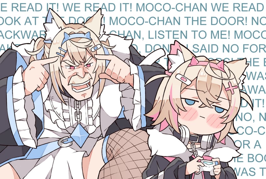 fuwawa abyssgard and mococo abyssgard (hololive and 2 more) drawn by kukie-nyan