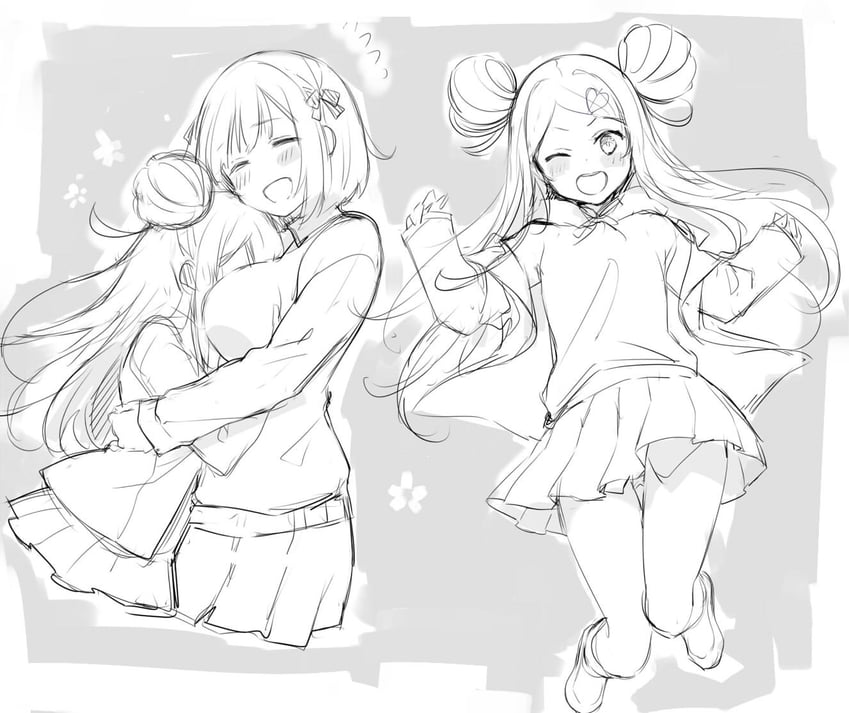 sekino roko and maehara nina (ochikobore fruit tart) drawn by e_(eokiba)